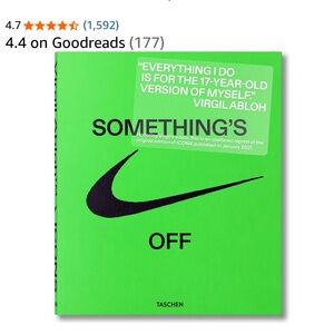 Taschen Virgil Abloh Nike Icons Book in Green and Black EUC
